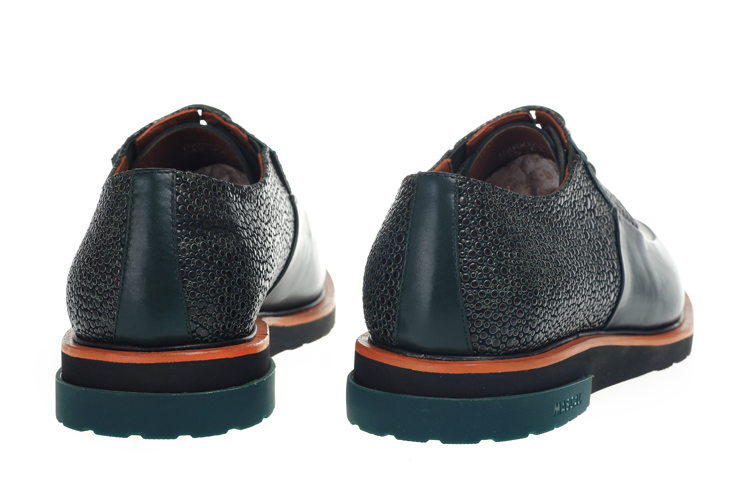 mascal/mascal胎牛皮橡胶发泡系带男士商务鞋 黑色