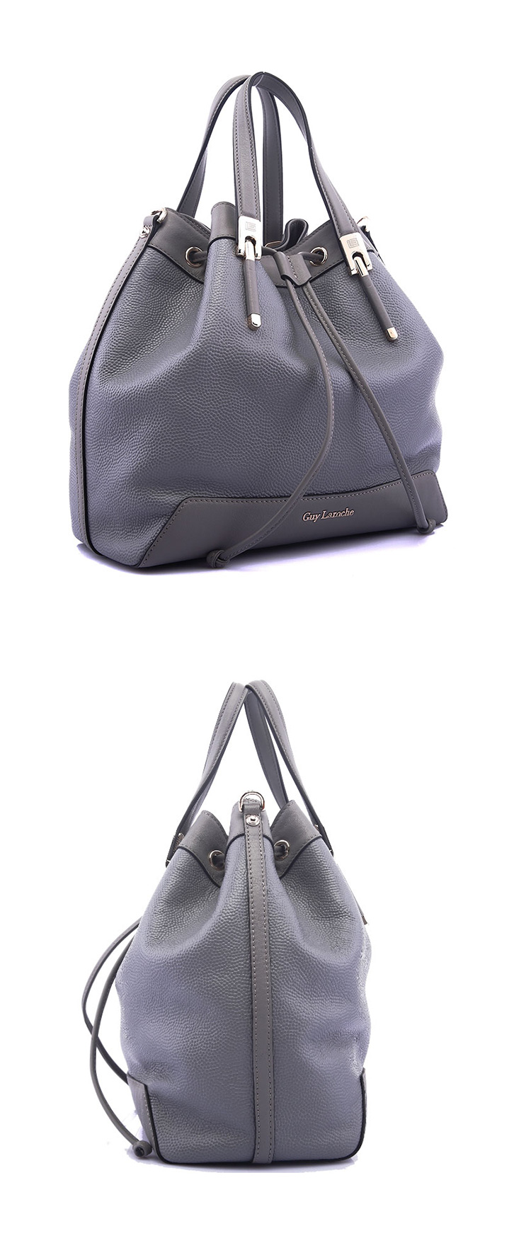 guy laroche/姬龙雪 2015秋冬新款灰色牛皮 女士手拎斜跨包 gw1210582