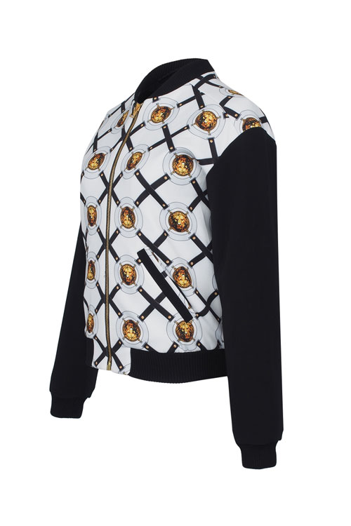 versace/范思哲 versus黑白印花拼接女士卫衣