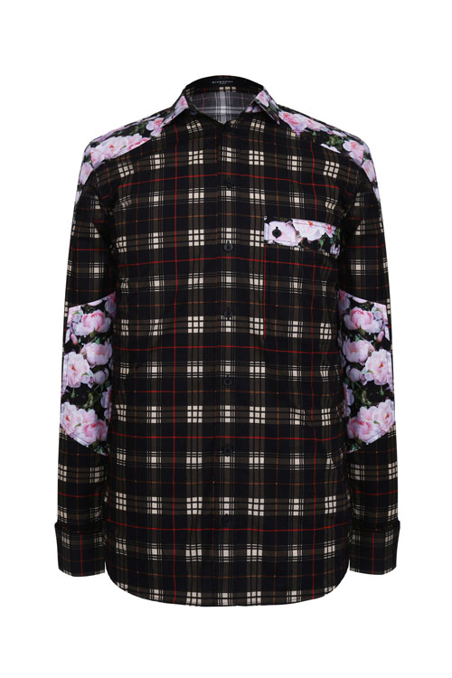 givenchy/纪梵希 格子印花长袖男士衬衫