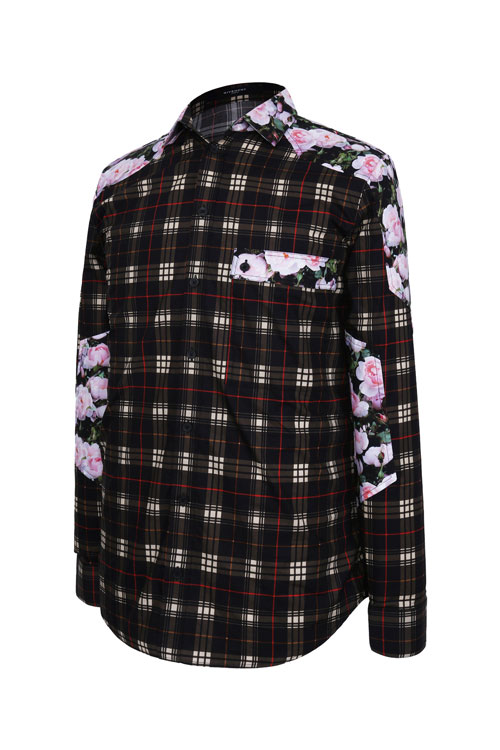givenchy/纪梵希 格子印花长袖男士衬衫