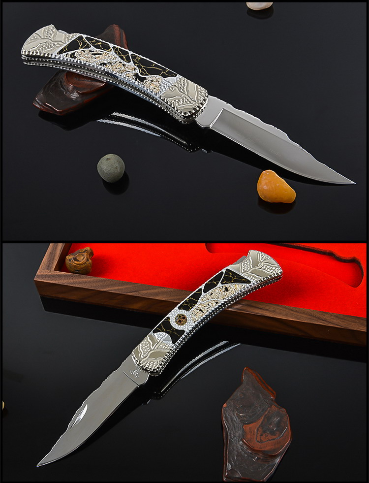 buck/巴克 美国原装进口 知名刀匠手工打造 收藏刀 手工110黑珠定制版