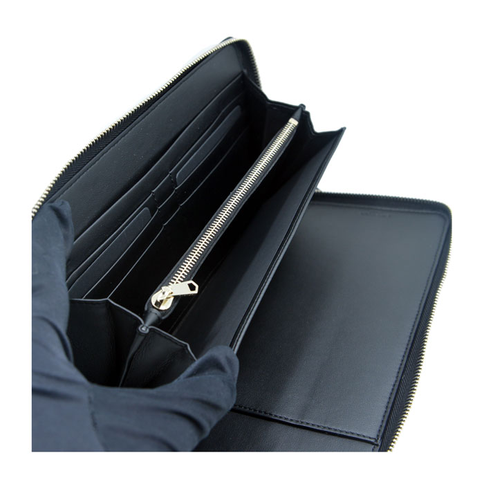 givenchy/纪梵希 中性款式黑色狗头 saffiano皮革 长款钱包 大号