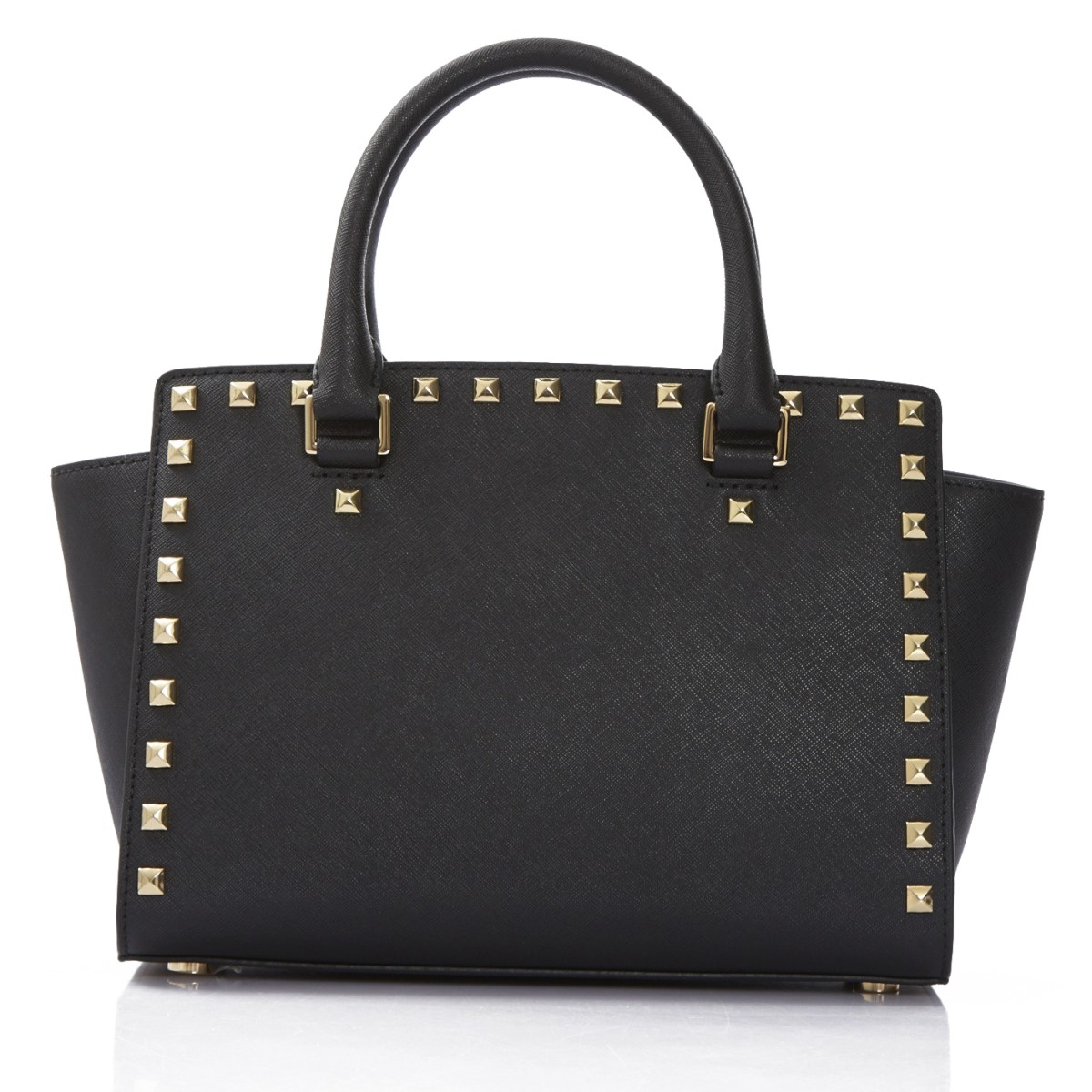 michael kors(迈克·科尔斯) *黑色皮质铆钉两用包