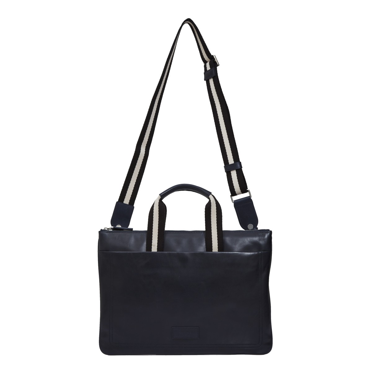 【包邮包税】bally/巴利 藏蓝色牛皮男士两用包单肩