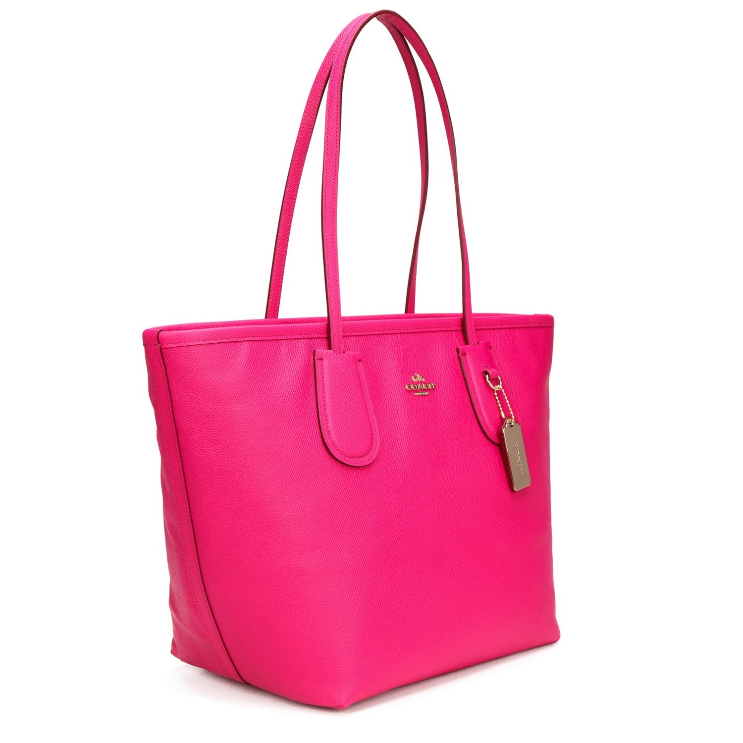 coach/蔻驰 女士粉红色真皮手提包 33915