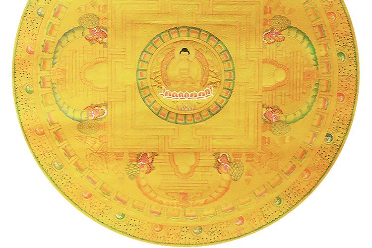 goldentara/金色度母手绘唐卡阿弥陀佛坛城装饰挂画53*53