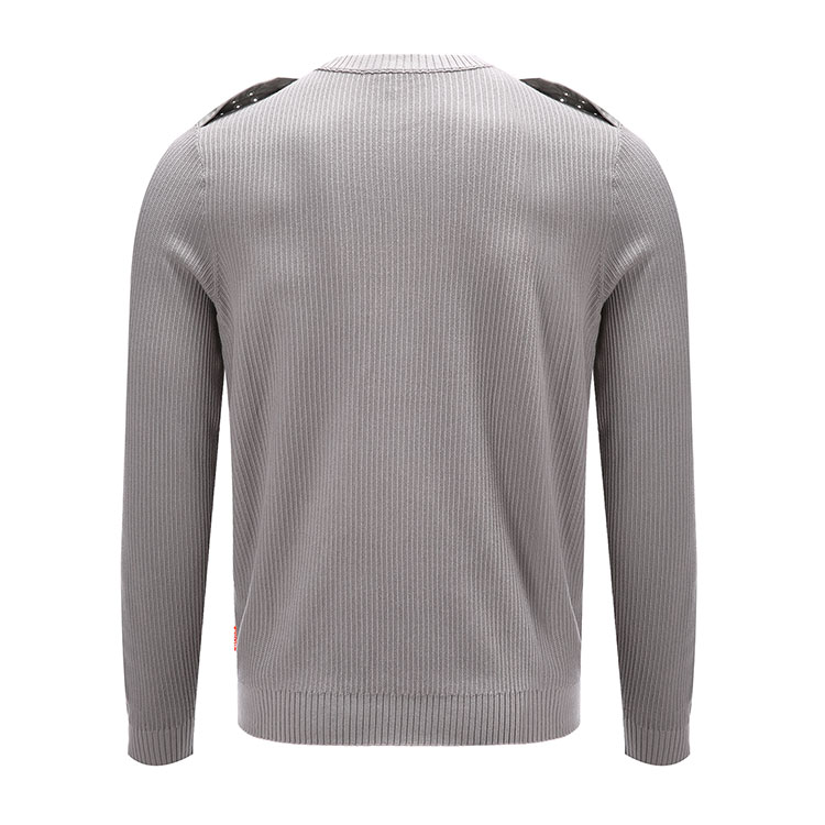 hugo boss/雨果波士男针织衫-男士橙牌灰色棉质休闲针织衫