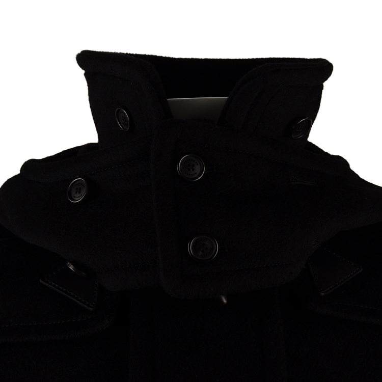 burberry/博柏利 男士黑色长袖羊角大衣 男士外套 3943947