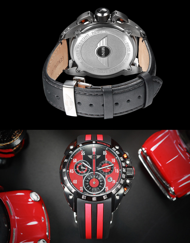 mini/迷你 曜黑金刚男士石英腕表-宝马mini手表160117