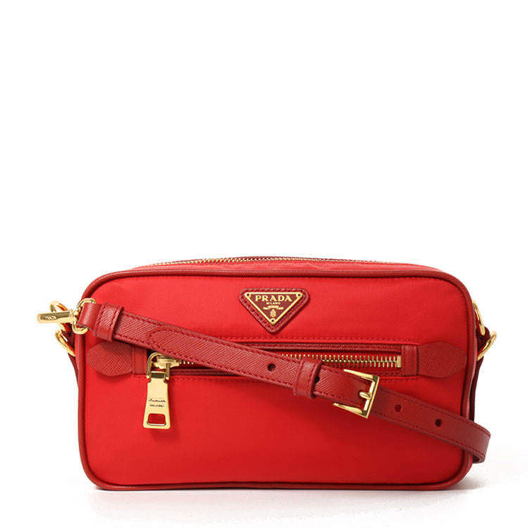 prada/普拉达 女士尼龙红色手拿两用斜挎包bt0773