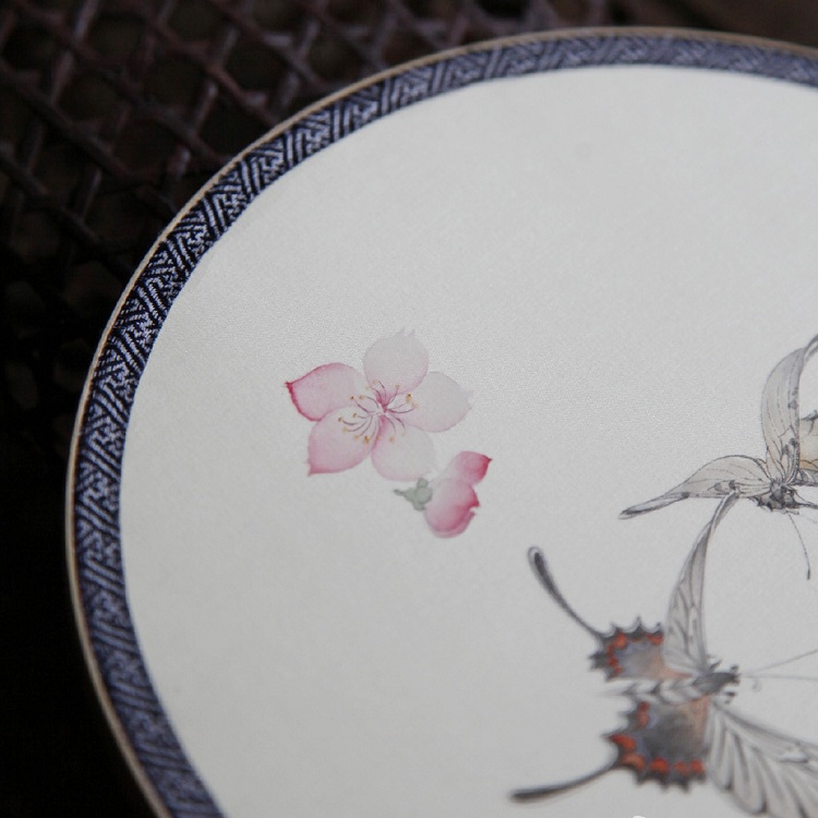 lijing/李晶 手绘蝶戏落花图团扇