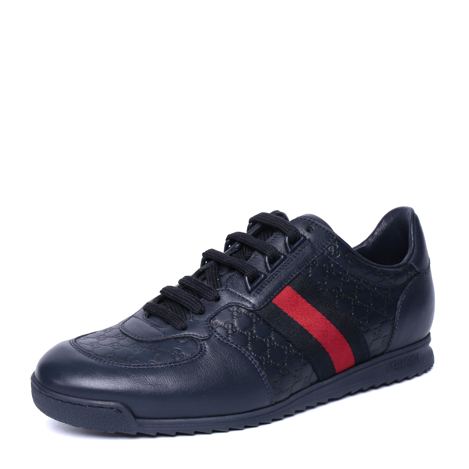 gucci/古驰 logo间花配经典条纹 男士休闲鞋 233334-a9la0-4066