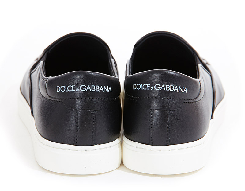 dolce&gabbana/杜嘉班纳 男士黑色牛皮低帮套脚休闲鞋 cs1365 ae385