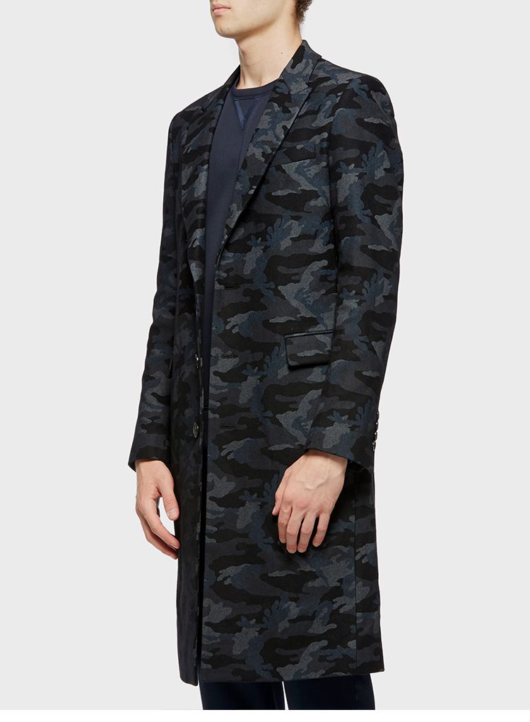 sean by sean/sean by sean 男士外套 迷彩提花羊毛大衣