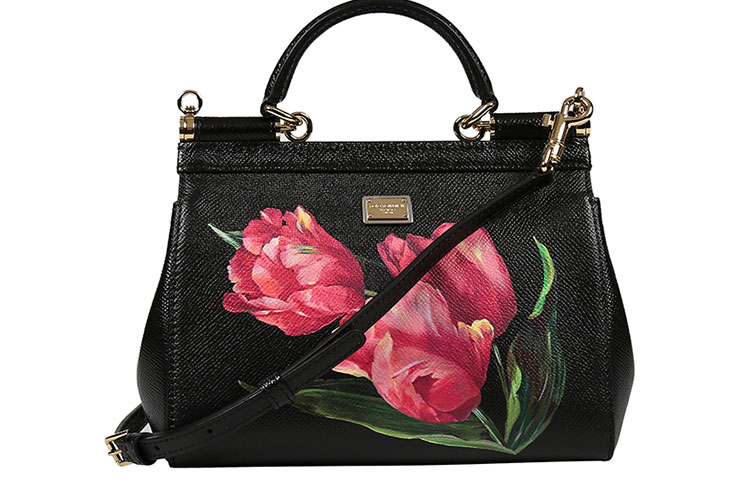 dolce&gabbana/杜嘉班纳 牛皮革印花图案dg logo女士单肩包 bb6003ac