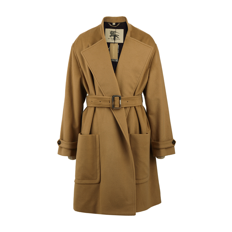 burberry/博柏利 秋冬修身立领山羊绒大衣 女士外套 3986183
