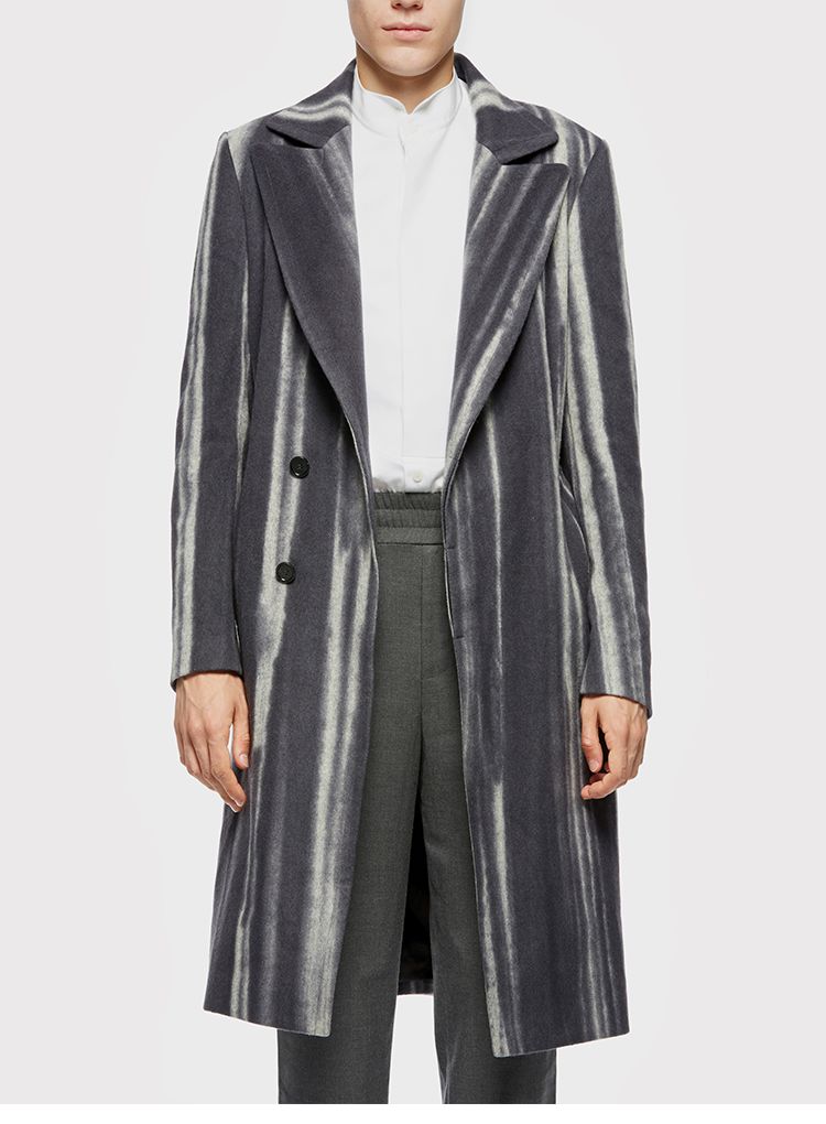 sean by sean/sean by sean 男士外套 同款天然手抓纹理中长款羊毛