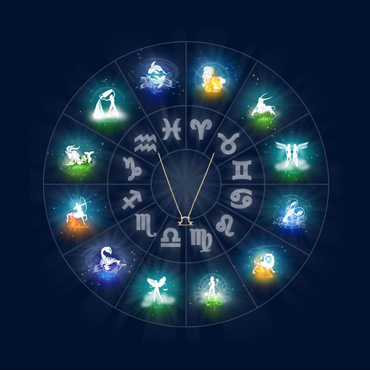 de yeen/得音 十二星座系列 天秤座项链 白/金