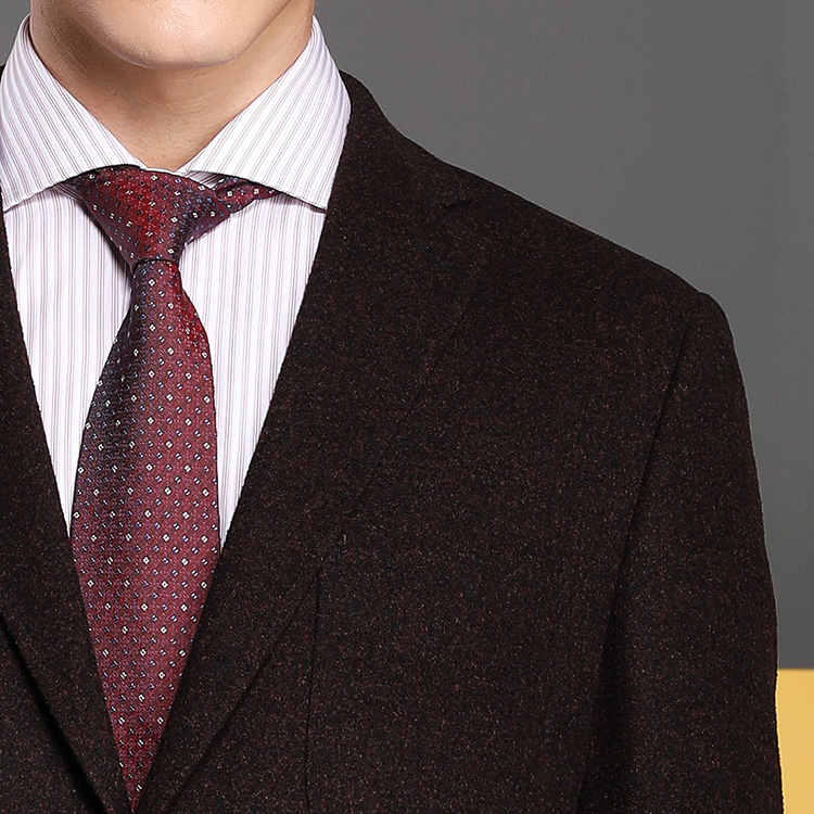 autason/奥德臣男士西服紫红色丝毛二粒扣休闲西服男士西装