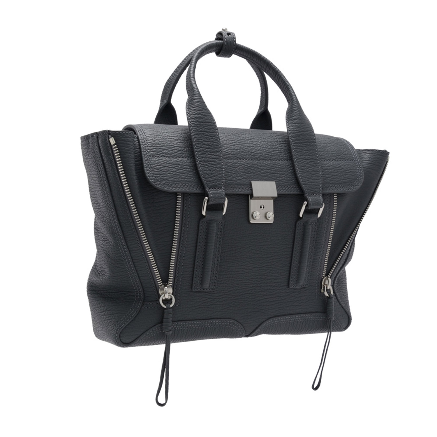 1 phillip lim(菲利林3.1) 深灰色皮质女士两用包