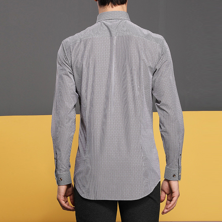 autason/奥德臣男士衬衫咖色全棉长袖衬衫