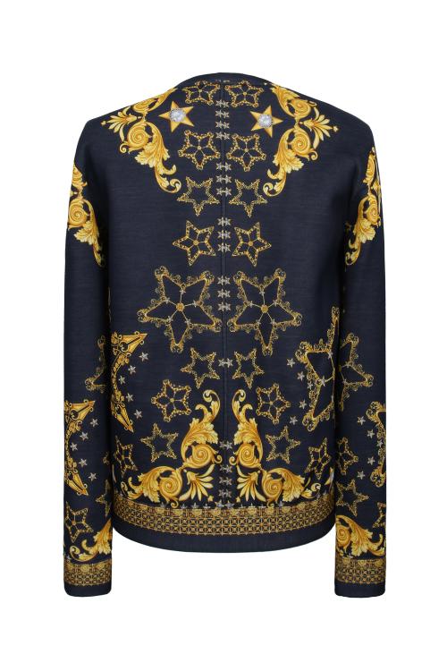 versace collection/versace collection 16年秋冬款藏蓝色圆领星星