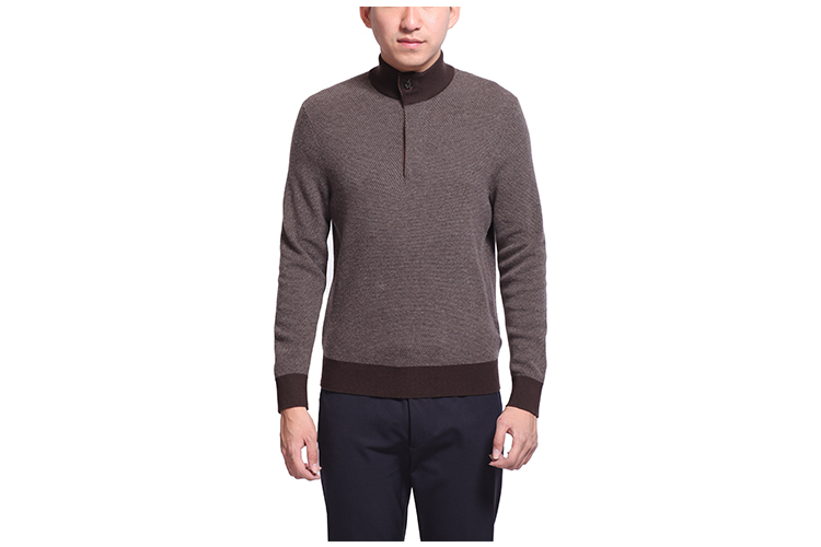 ermenegildo zegna/杰尼亚 立领长袖时尚休闲男士针织衫/毛衣 ez14