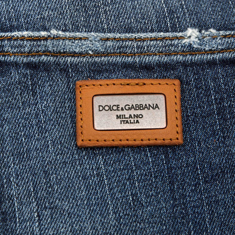 dolce&gabbana/杜嘉班纳 个性破洞牛仔裤 男士牛仔裤 g6qjcdg8t24