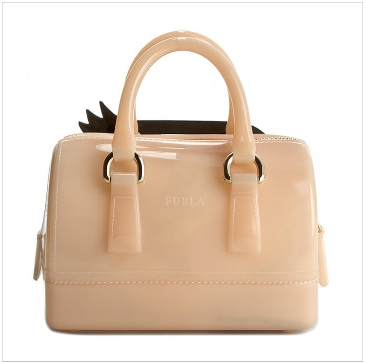 【包税】furla 芙拉 女士新款candy系列粉色 pvc 眼镜装饰时尚果冻包