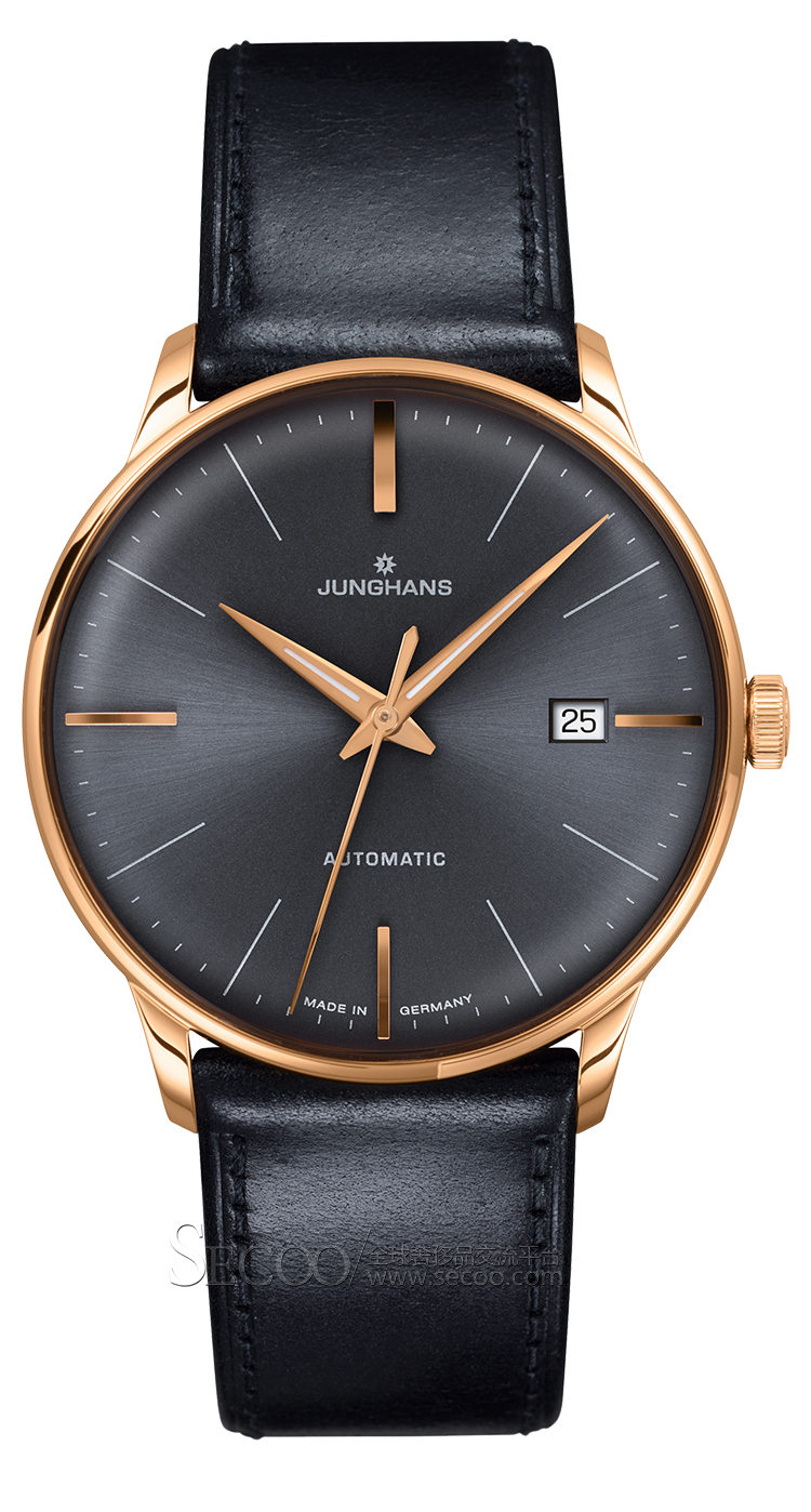 德国junghans/荣汉斯 meister classic系列 大三针 男表 黑盘皮带