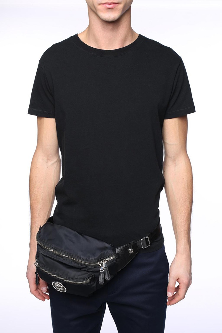 versus/versus 范思哲/范瑟丝 新款黑色男女通用款尼龙便携式腰包斜