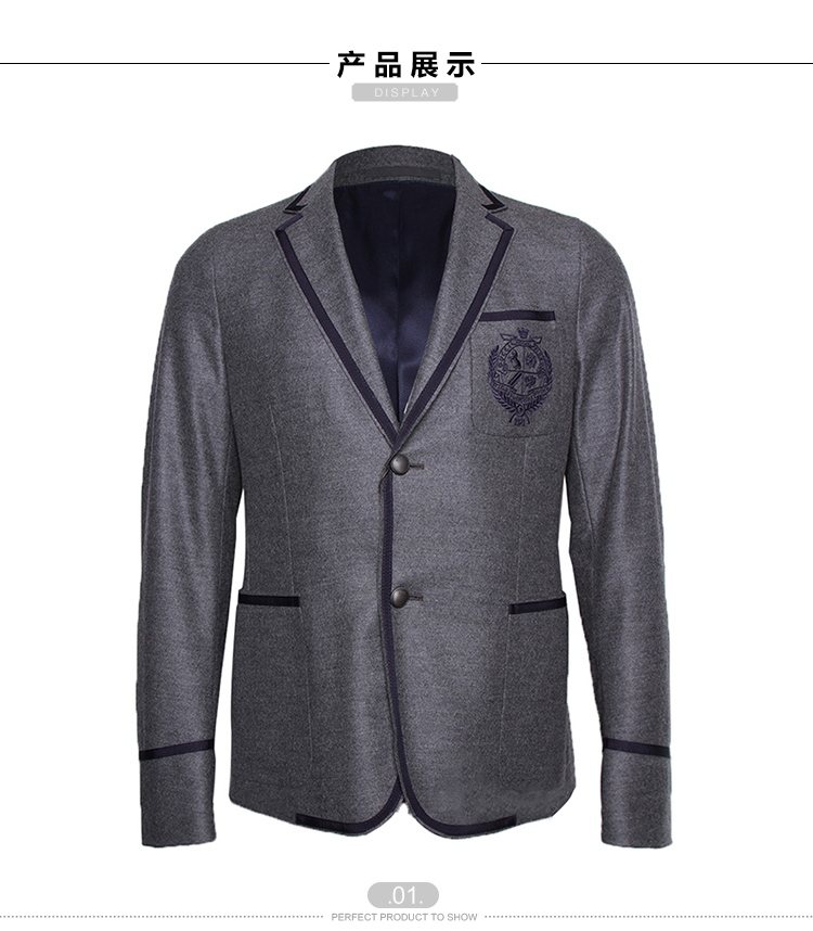 gucci/古驰 男士灰色logo图案羊毛西装 380807 z4890 1286-36