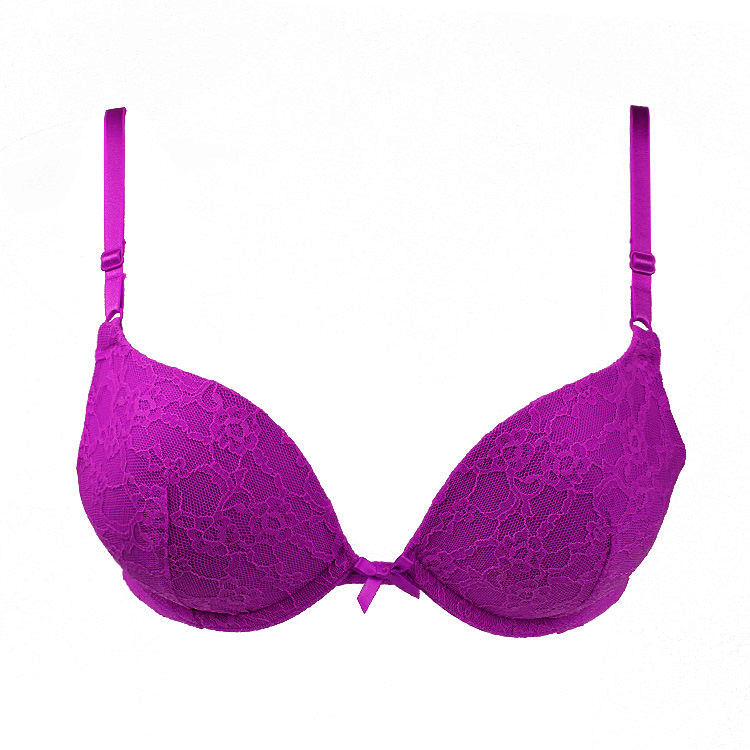 女士内衣/文胸/胸罩舒适透气内衣全蕾丝面内衣 紫色 11046616 2tqi