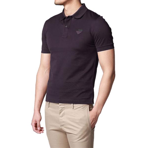 prada/普拉达 男士t恤 纯棉三角logo徽标装饰男士翻领短袖polo衫