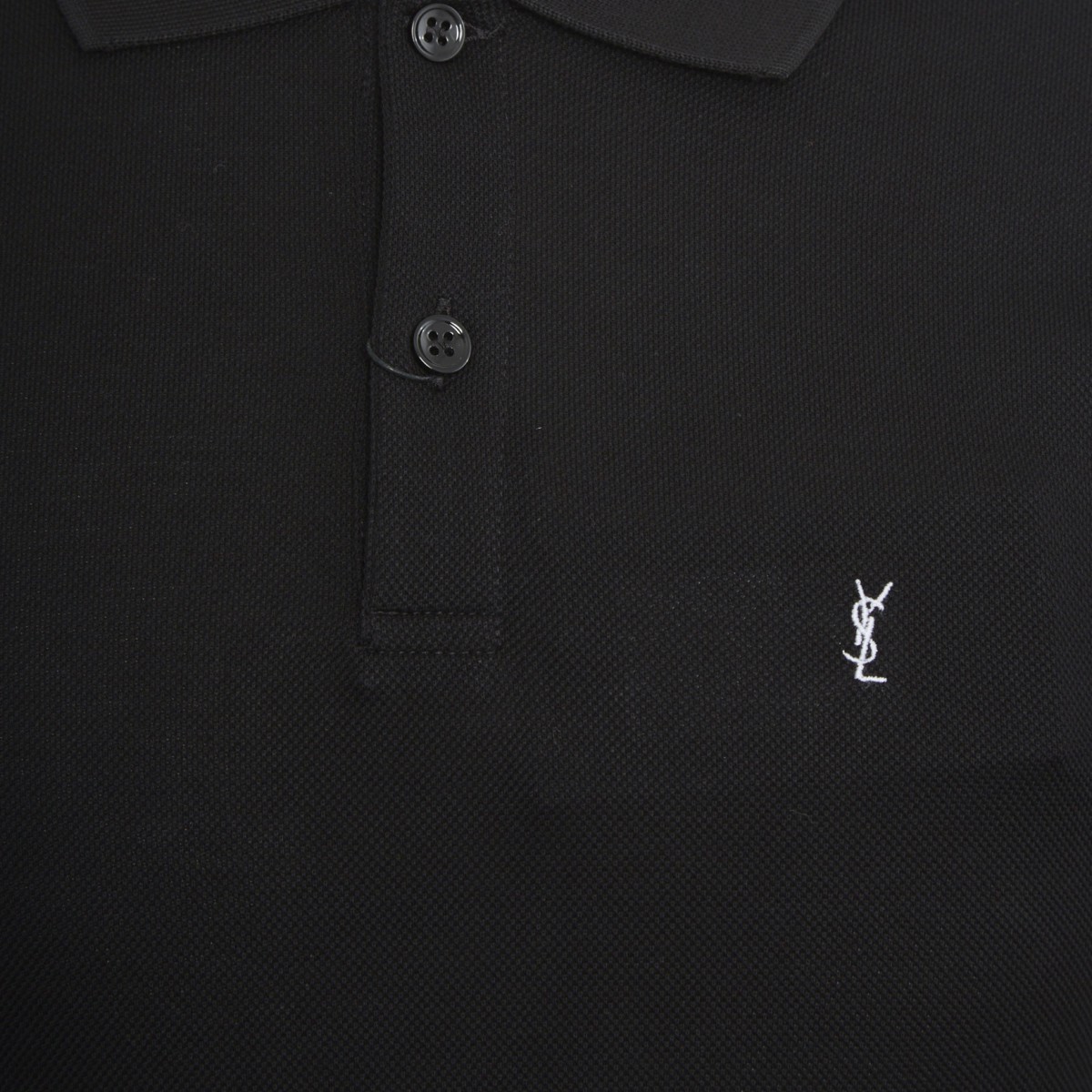 yves saint laurent/圣罗兰 男士t恤黑色全棉翻领男士短袖polo衫