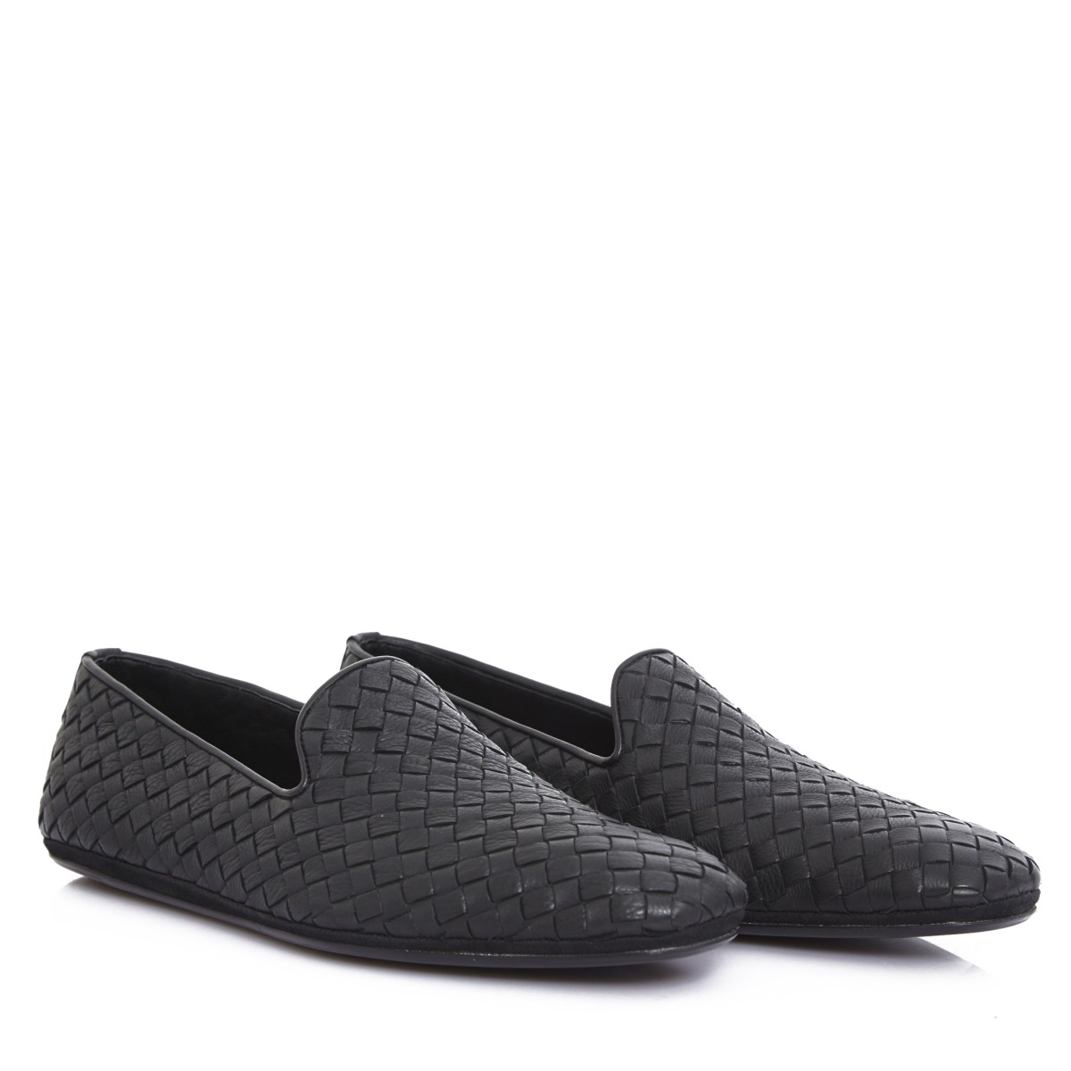 bottega veneta/葆蝶家  男士休闲鞋黑色牛皮男士低帮鞋 324658 v0ah0