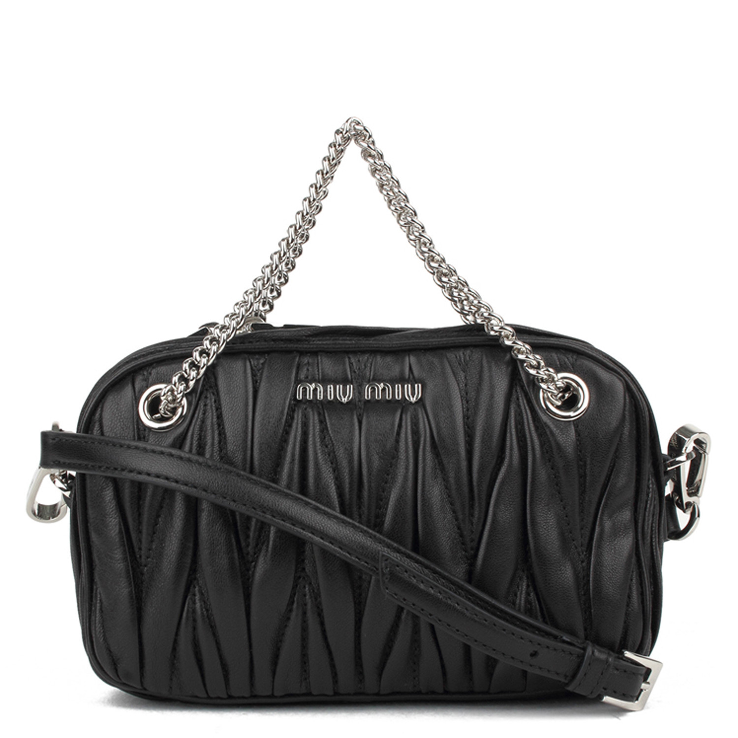 【包邮包税】miumiu/缪缪 女士黑色单肩包 5bh030 n88 f0002