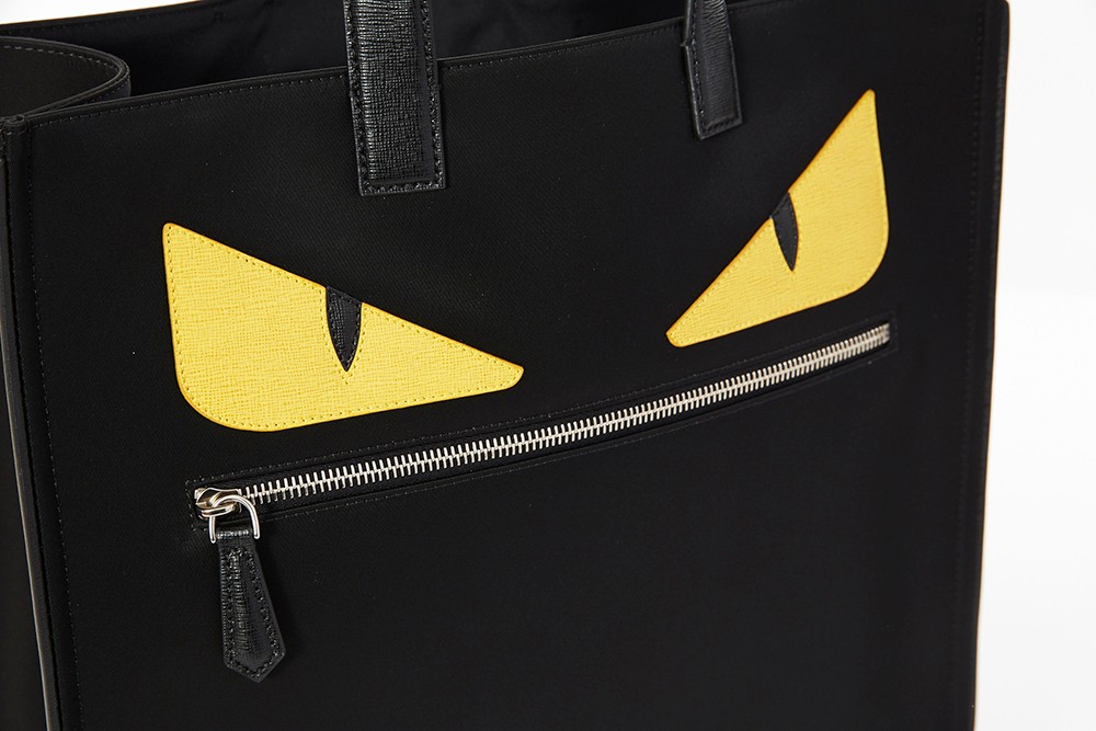 fendi/芬迪 男士黑色小怪兽眼睛尼龙手提包 7va3671ce