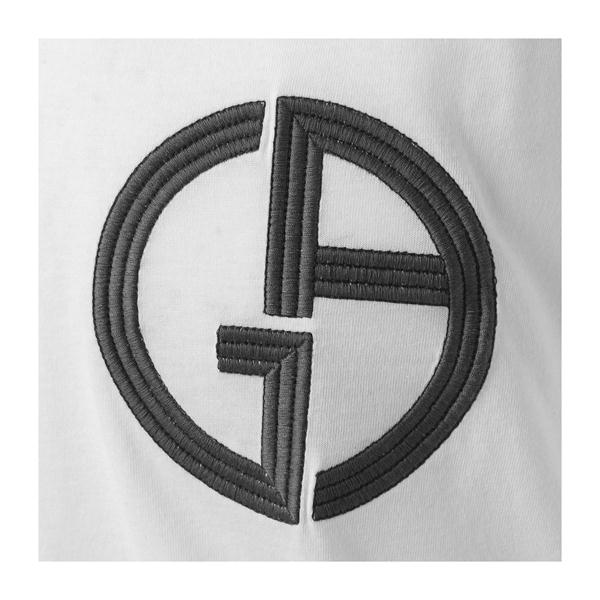giorgio armani/乔治阿玛尼 男士t恤 白色纯棉刺绣logo点缀男士圆领