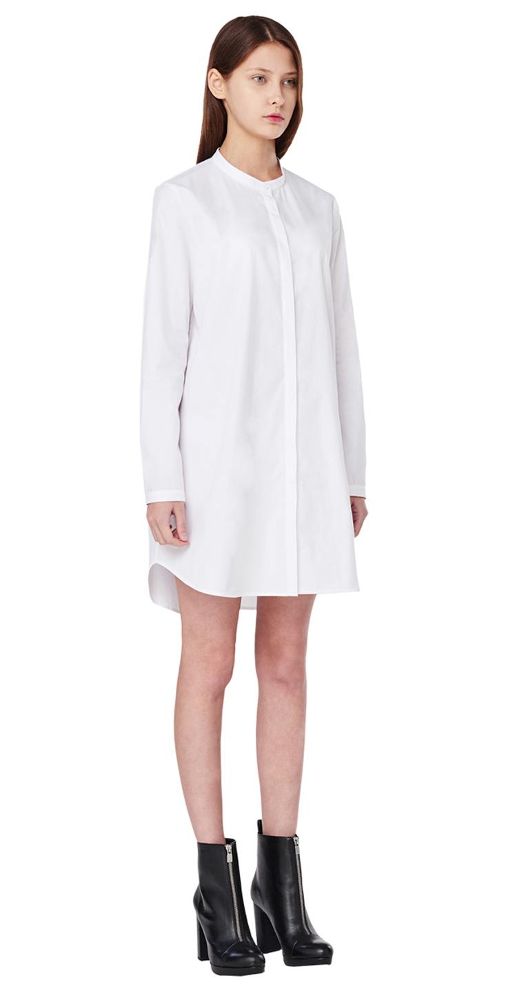 millogrem 白色长款纯棉衬衫 mwss16 opiv044