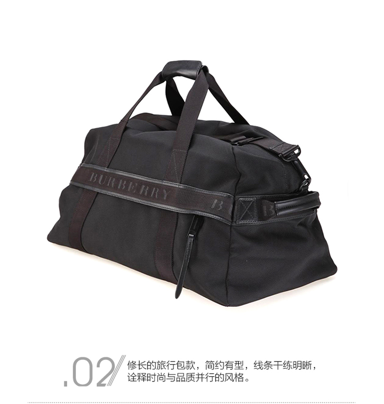 burberry/博柏利 男士黑色大号帆布旅行包旅行包 3549577