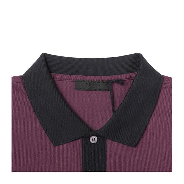 prada/普拉达 男士t恤 纯棉衣领拼色设计翻领男士短袖polo衫