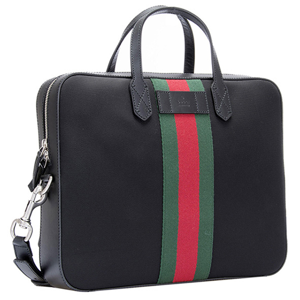 【包邮包税】gucci/古驰 男士黑色织物配皮手提包 387102 kwt7n 1060