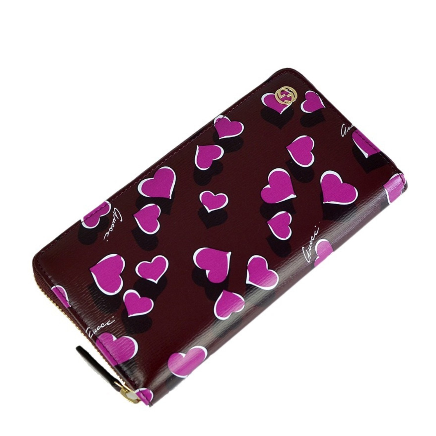 【包邮包税】gucci/古驰 女士时尚爱心图案长款钱包309705 av61g 5009