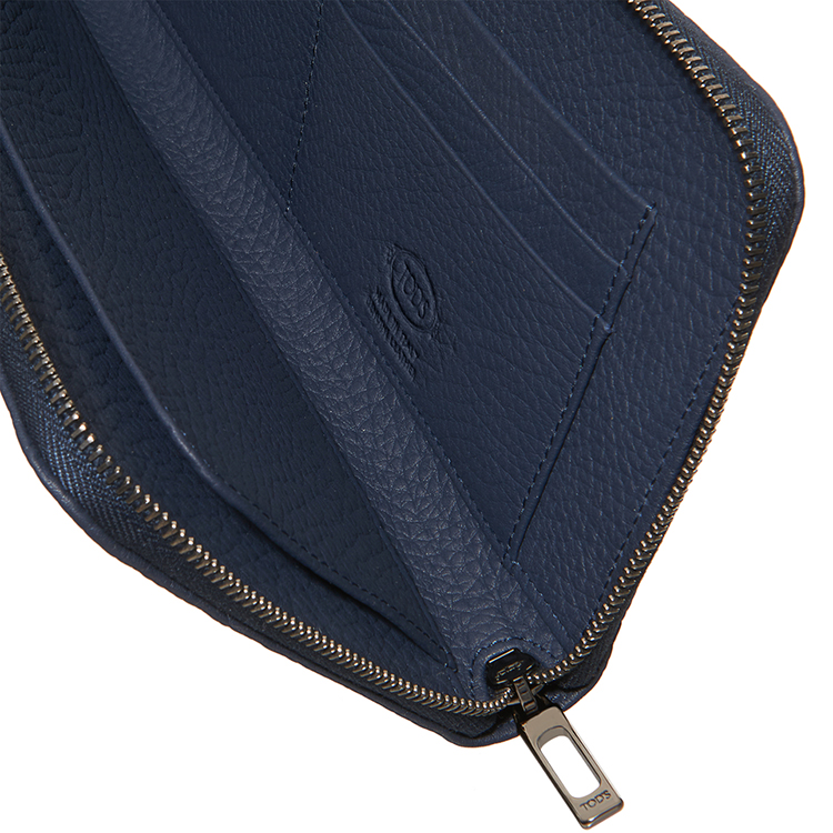 tods/托德斯 男士深蓝色真皮卡包零钱包
