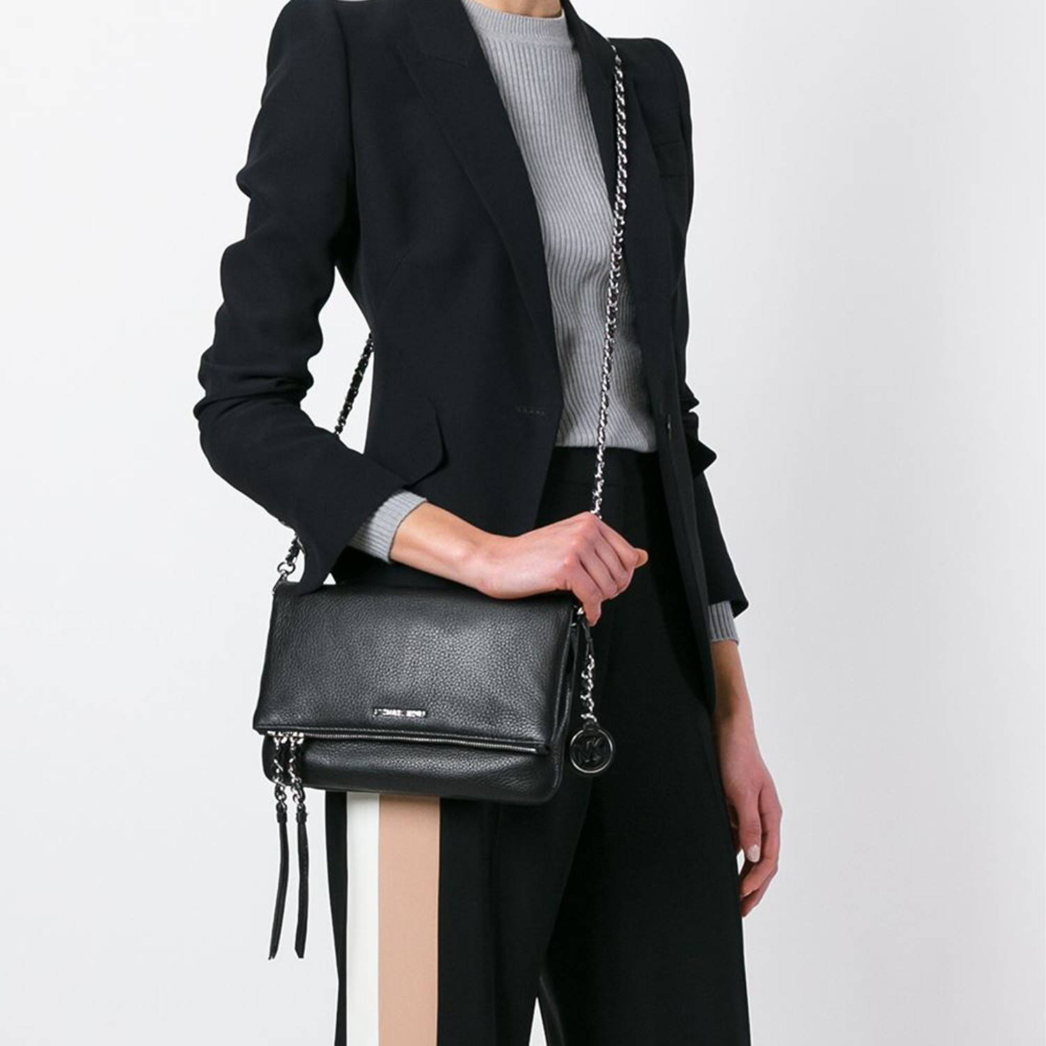 michael kors/迈克·科尔斯 女士黑色牛皮单肩包 30s6sr2m2l 001