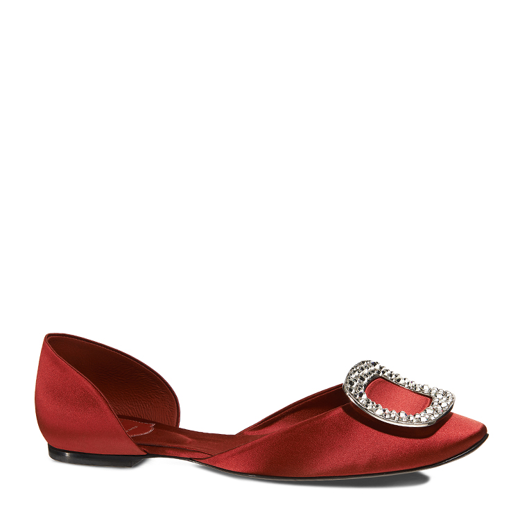 【16年秋季新品】roger vivier/罗杰·维维亚 女士红色牛皮芭蕾舞鞋