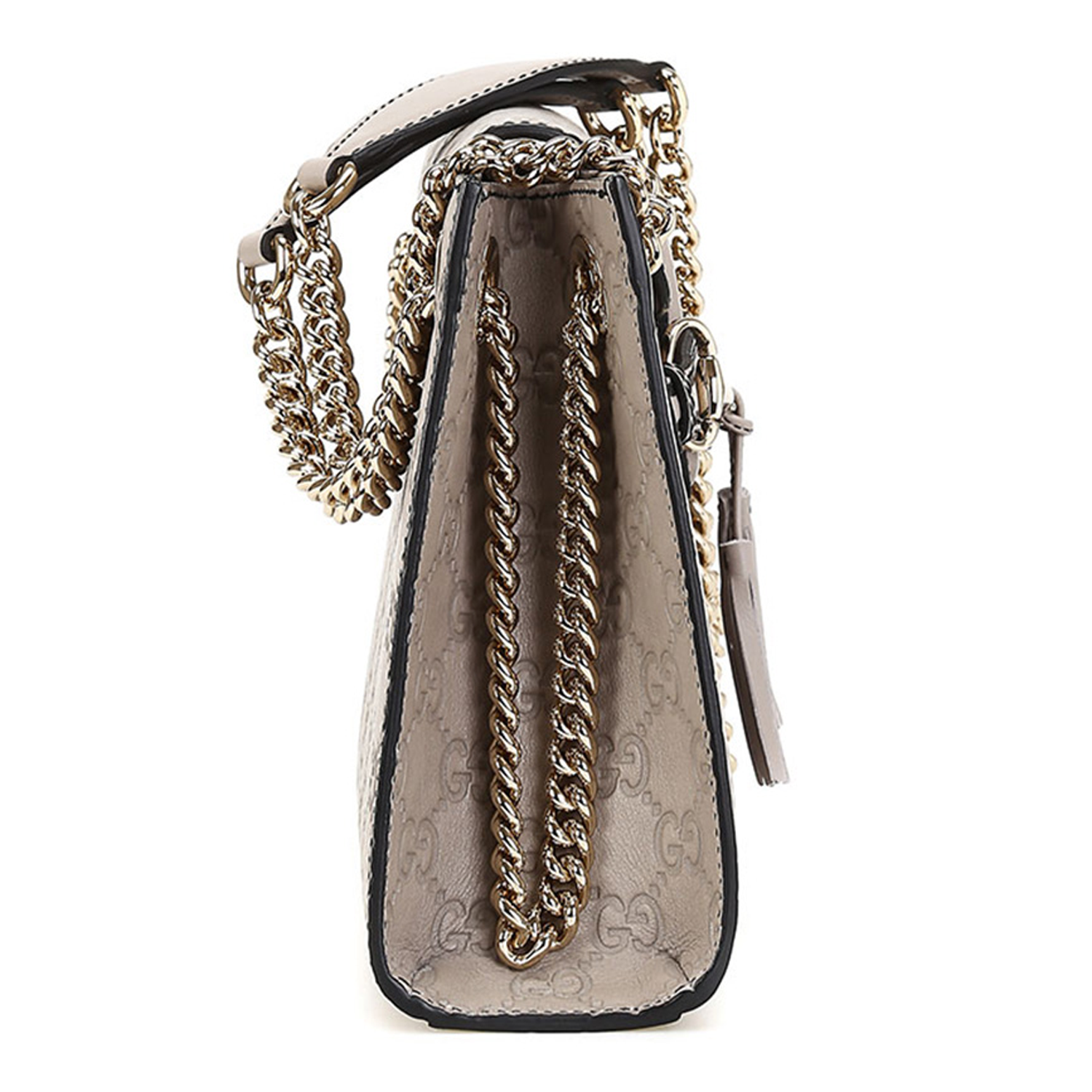 gucci/古驰 女士灰色牛皮经典gg压花单肩包链条肩带 369621 aa61g