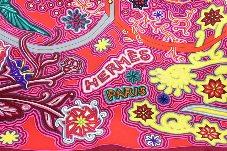hermes/爱马仕 女式真丝印花炫彩丝巾90*90cm